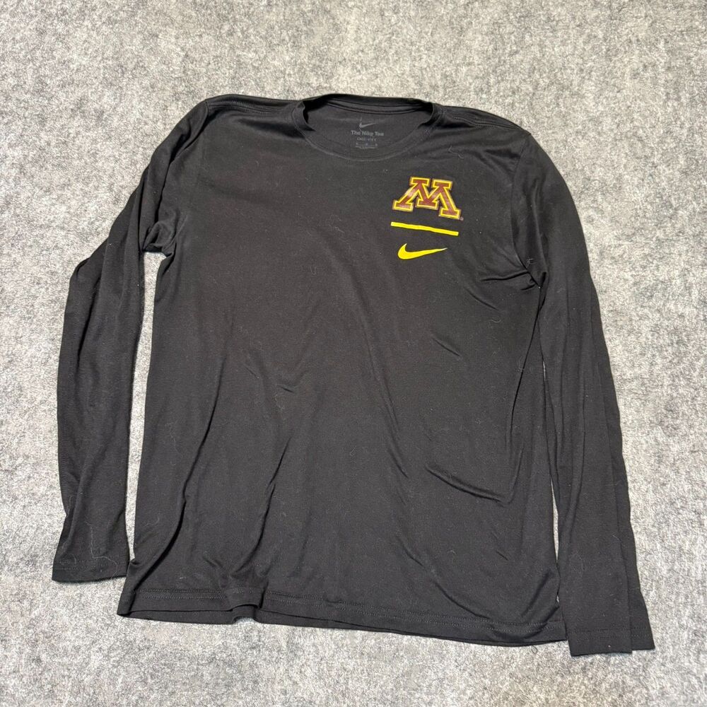 Nike Dri-Fit Minnesota Golden Gophers Long Sleeve T Shirt Mens Medium Black NCAA
